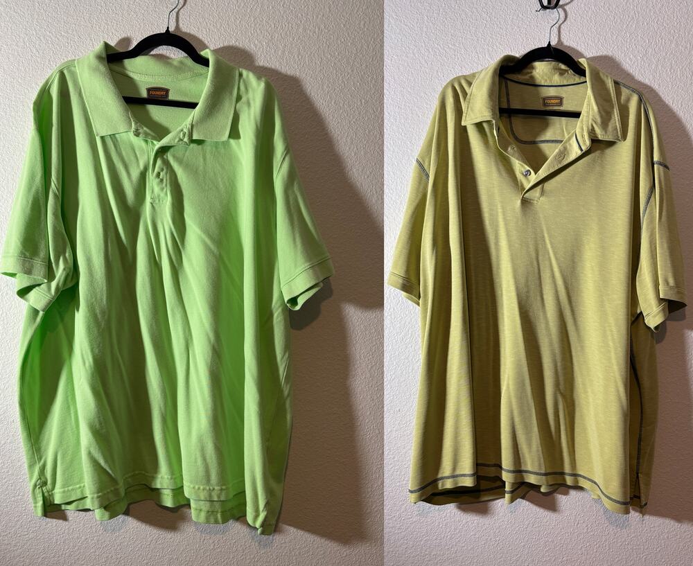 Foundry Supply Co. Men's Size 4XL Set of 2 Green Short Sleeve Polo Shirts